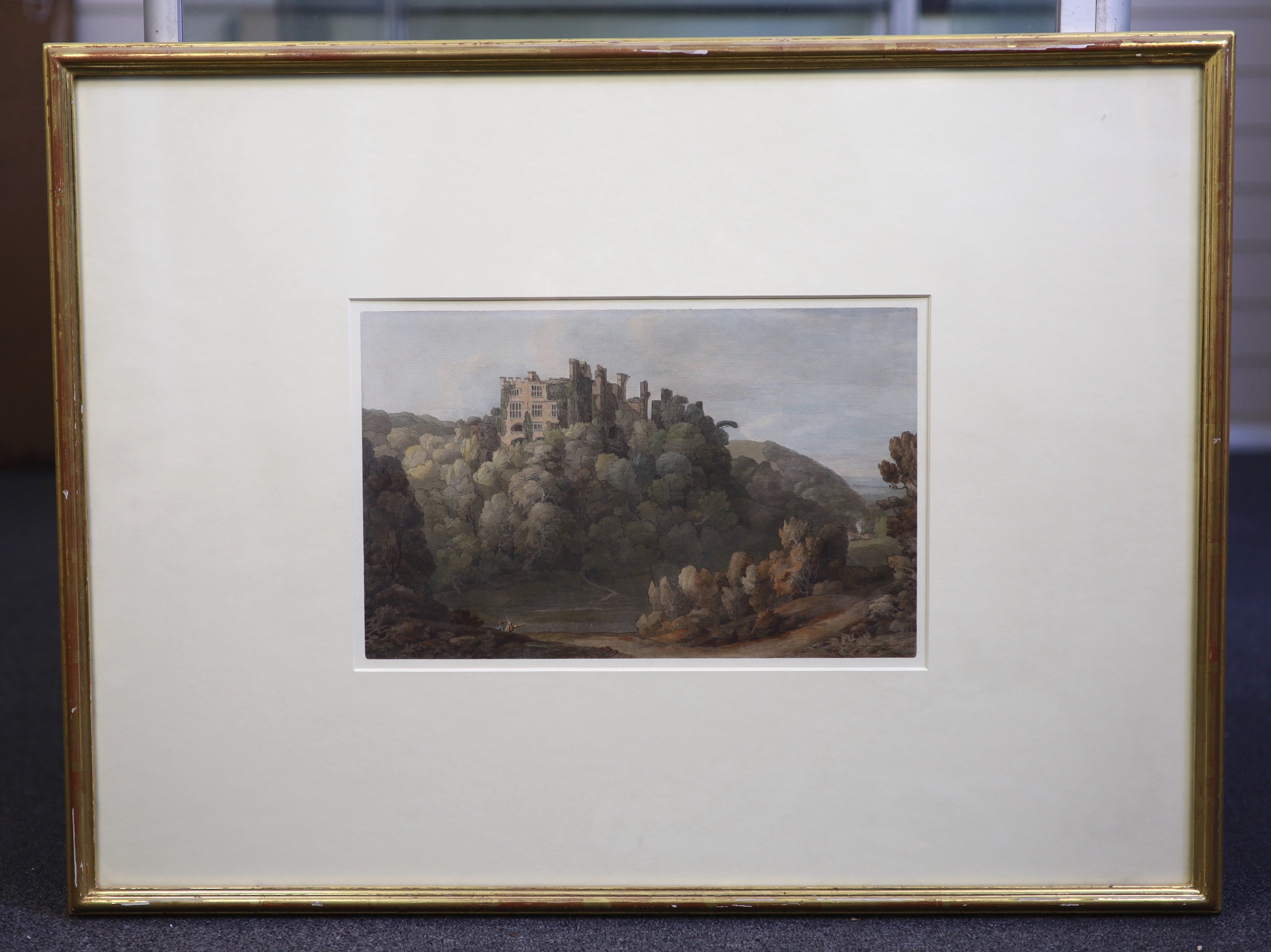 Francis Towne (British, 1740-1816), A view of Berry Castle, watercolour with pen and ink, 21 x 33.5cm